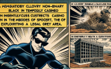A comic tale of a brilliant rogue who builds a pop-up casino in the desert to satisfy a legal loophole. Courtroom and construction scenes are drawn like a superhero origin story.